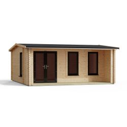 Powersheds Apex Snug Log Cabin 16ftx16ft DC 44mm