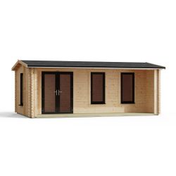 Powersheds Apex Snug Log Cabin 16ftx16ft DTL 44mm