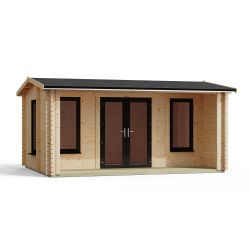 Powersheds Apex Snug Log Cabin 18ftx12ft DTR 44mm