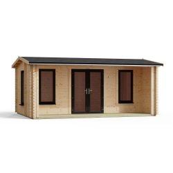 Powersheds Apex Snug Log Cabin 18ftx14ft DTR 44mm