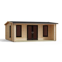 Powersheds Apex Snug Log Cabin 18ftx16ft DTR 44mm