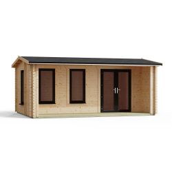Powersheds Apex Snug Log Cabin 20ftx14ft DTL 44mm