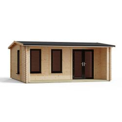 Powersheds Apex Snug Log Cabin 20ftx16ft DC 44mm
