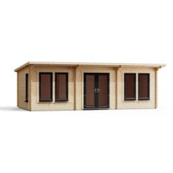 Powersheds Pent Manor Log Cabin 24ftx12ft DC