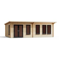 Powersheds Pent Manor Log Cabin 24ftx14ft DTL