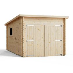 Powersheds Pent Garage Log Cabin 10ftx18ft