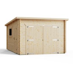 Powersheds Pent Garage Log Cabin 12ftx16ft