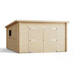 Powersheds Pent Garage Log Cabin 14ftx18ft