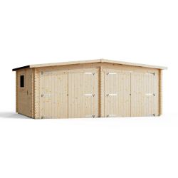 Powersheds Apex Double Garage Log Cabin 14ftx20ft