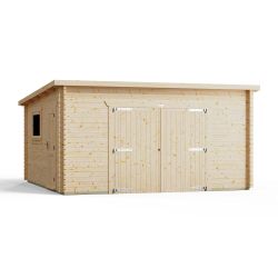Powersheds Pent Garage Log Cabin 16ftx16ft