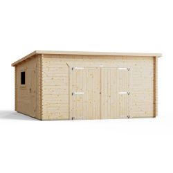 Powersheds Pent Garage Log Cabin 16ftx18ft