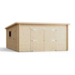 Powersheds Pent Garage Log Cabin 16ftx20ft