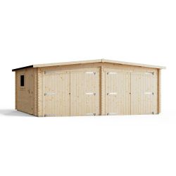 Powersheds Apex Double Garage Log Cabin 18ftx20ft