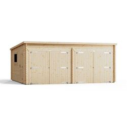 Powersheds Pent Double Garage Log Cabin 20ftx16ft