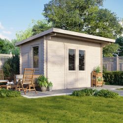 Powersheds Pent Clasic LCabin 14ftx8ft DC 44mm