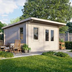 Powersheds Pent Clasic LCabin 14ftx14ft DTR 44mm