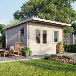 Powersheds Pent Clasic LCabin 14ftx12ft DTL 44mm