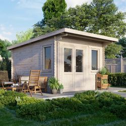 Powersheds Pent Clasic LCabin 12ftx14ft DTL 44mm