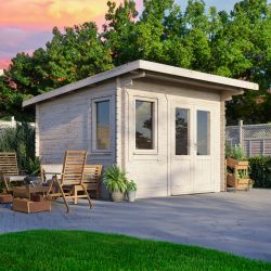 Powersheds Pent Clasic LCabin 12ftx12ft DTR 44mm