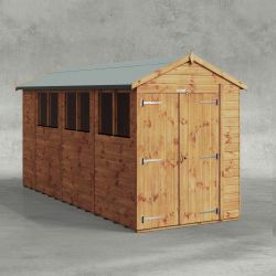 Powersheds Apex Garden Shed 14ftx5ft Double Doors