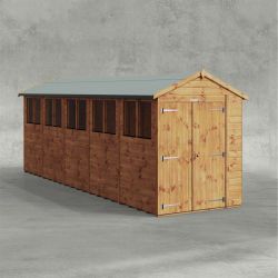 Powersheds Apex Garden Shed 20ftx5ft Double Doors
