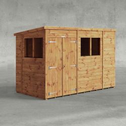 Powersheds Pent Garden Shed 10ftx5ft Double Doors