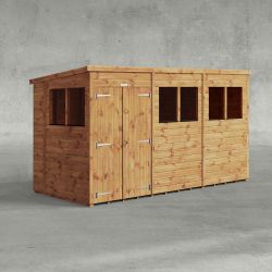 Powersheds Pent Garden Shed 12ftx5ft Double Doors