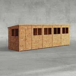 Powersheds Pent Garden Shed 20ftx5ft Double Doors