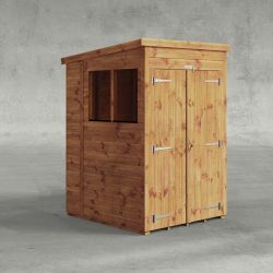 Powersheds Pent Garden Shed 4ftx5ft Double Doors