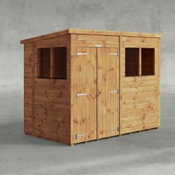 Powersheds Pent Garden Shed 8ftx5ft Double Doors