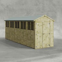 Powersheds Premium Apex Garden Shed 20ftx5ft Double Doors