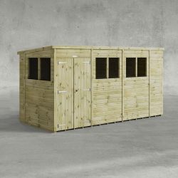 Powersheds Prem Pent Garden Shed 14ftx5ft DD