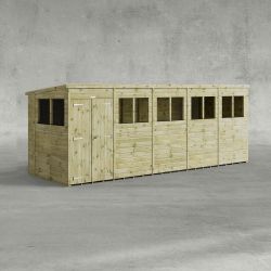 Powersheds Prem Pent Garden Shed 20ftx5ft DD