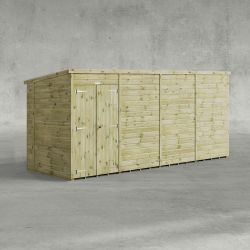 Powersheds Prem Pent GDN Shed 16ft x 5ft Wndlss DD