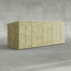 Powersheds Prem Pent GDN Shed 18ft x 5ft Wndlss DD
