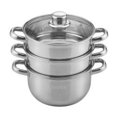 Sabichi 18Cm Ss 3 Tier Steamer With Glass Lid