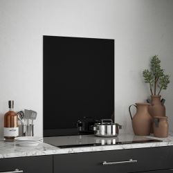 Black Gloss Glass Kitchen Splashback 60x75cm