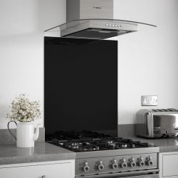 Black Sparkle Glass Kitchen Splashback 60x75cm