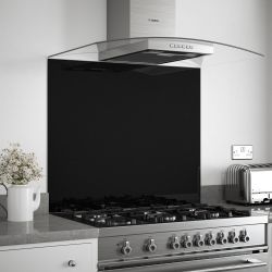 Black Sparkle Glass Kitchen Splashback 90x75cm