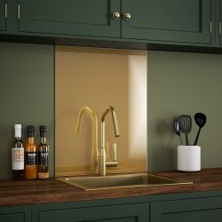 Brass Glass Kitchen Splashback 60x75cm