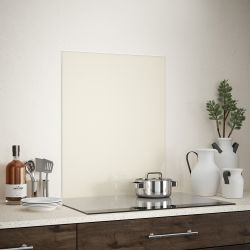 Cotton Cream Glass Kitchen Splashback 60x75cm