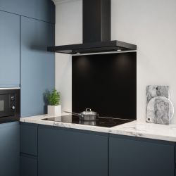 Matt Black Glass Kitchen Splashback 90x75cm