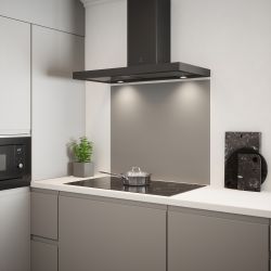 Matt Grey Glass Kitchen Splashback 90x75cm