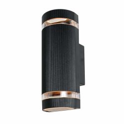 Helios Up & Down 2 light Wall Lantern Textured Black