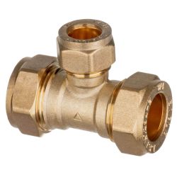 Compression Fittings - 3/4" x 3/4" x 1/2" Unequal Tee 318