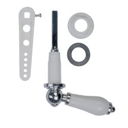 White Ceramic Cistern Lever Set