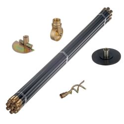 Drain Rods & Accessories - Drain Clearing Set c/w 10 Rods, 4 Tools
