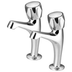 Pair 1/2" Crown C.P. High Neck Sink Taps