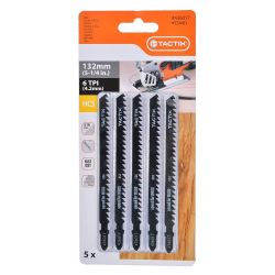 Tactix Jig Saw Blades 5Pc Hcs 132Mm(5-1/4")/6Tpi