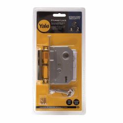 Yale 2 Lever Internal Door Lock 2.5" Brass